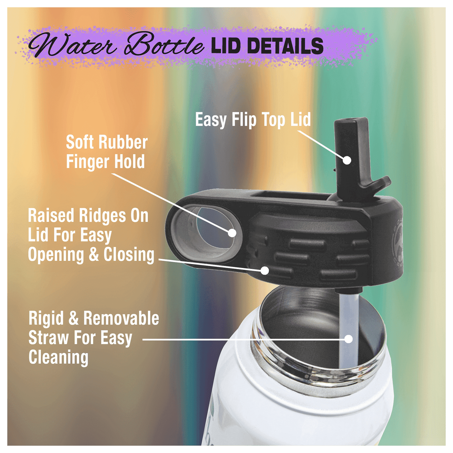 Colorful Eaton Water Bottle 20 oz