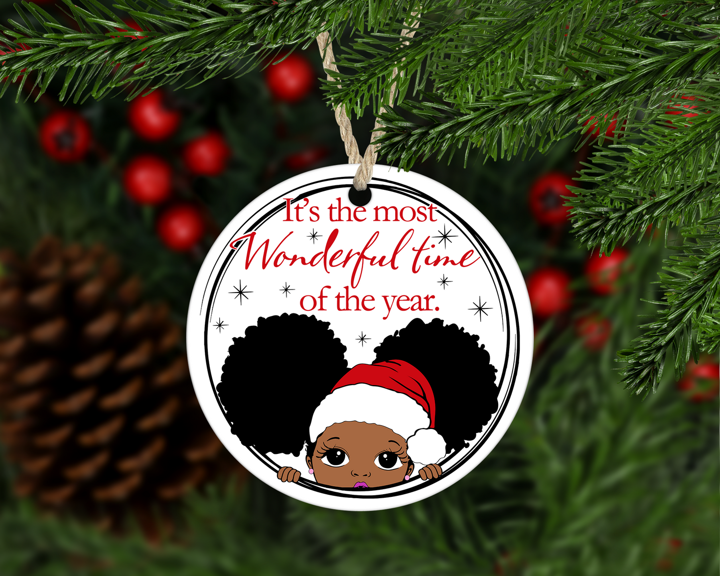 It's The Most Wonderful Time Of The Year Girl Ornament