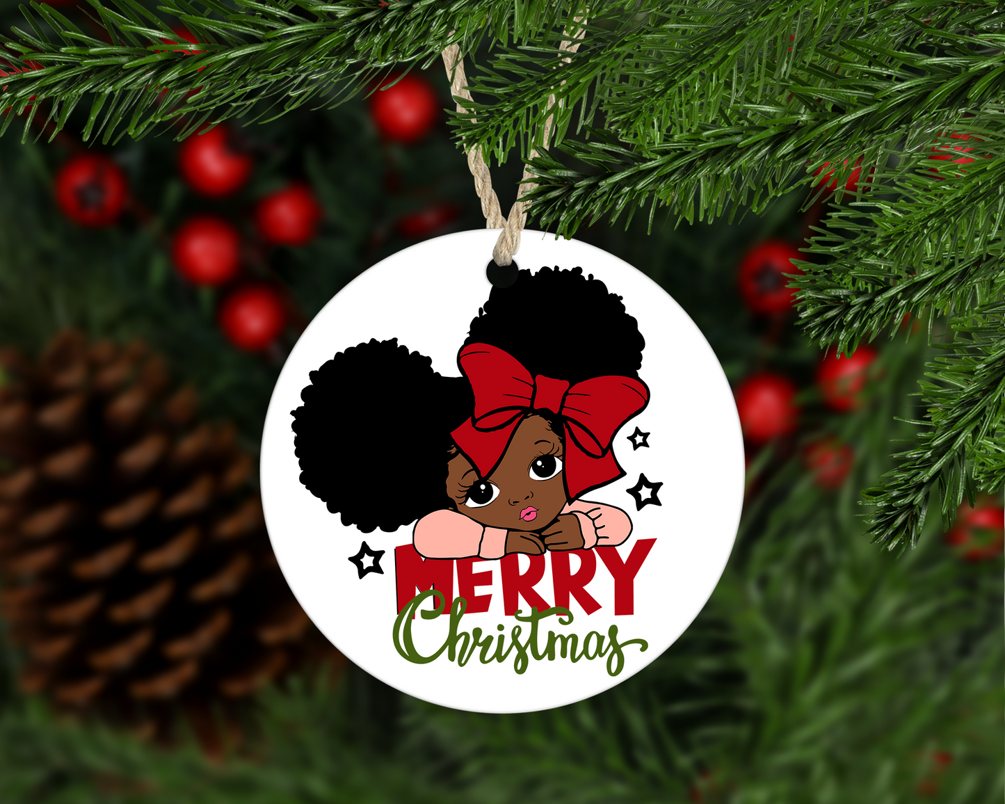 Merry Christmas Girl Ornament